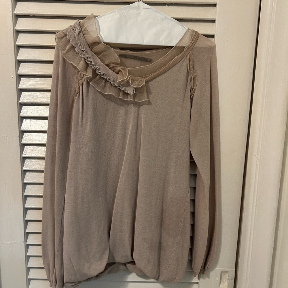 Seventy Beige Ruffle Blouse